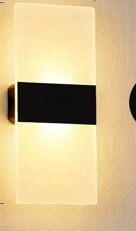 Acrylic Touch Wall Light – Rechargeable, Magnetic Mount, No Wiring — Rectangle, black