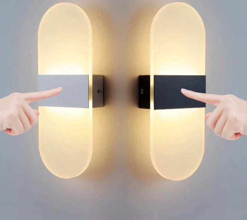 Acrylic Touch Wall Light – Rechargeable, Magnetic Mount, No Wiring