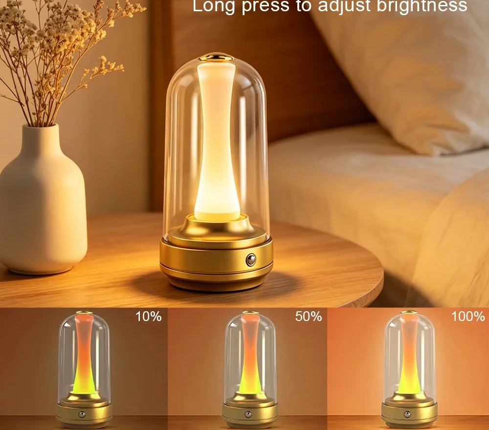 Glass Cloche Cordless Lamp – Rechargeable, 2000 mAh, 19 cm