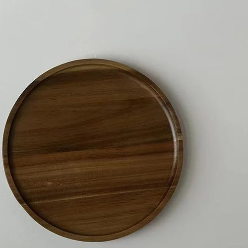 Cloud-Shaped Wooden Tray – Natural Wood Grain – Round