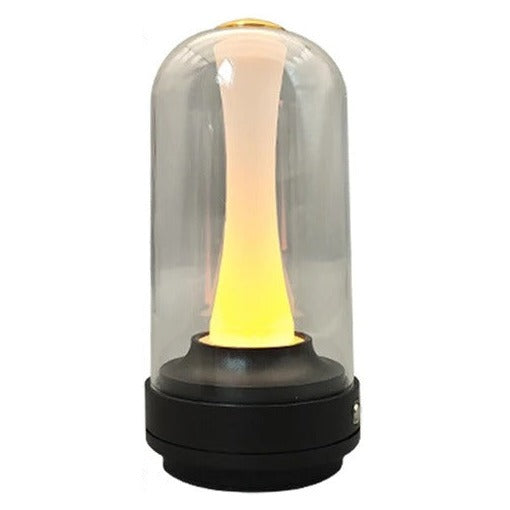 Glass Cloche Cordless Lamp – Rechargeable, 2000 mAh, 19 cm – Black