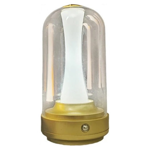 Glass Cloche Cordless Lamp – Rechargeable, 2000 mAh, 19 cm – Gold