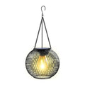Iron Solar Hanging Lantern – Vintage Bulb Look