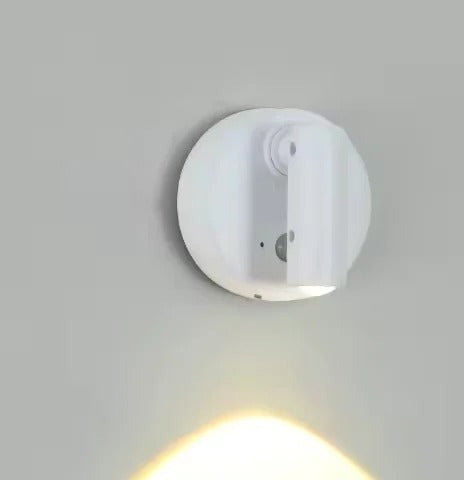 Magnetic Wall Spotlight with Motion Sensor – Rechargeable, No Wiring – White