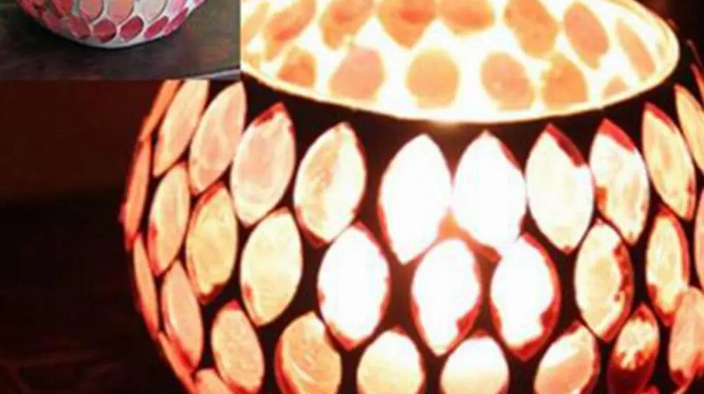 Moroccan Mosaic Glass Tea Light Holder – 9 cm — Blush