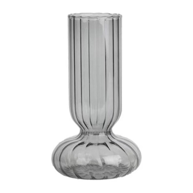 Ribbed Coloured Glass Bud Vase