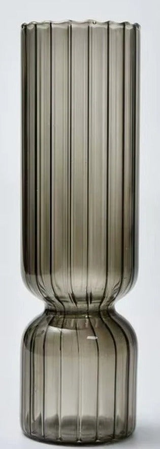 Ribbed Coloured Glass Bud Vase