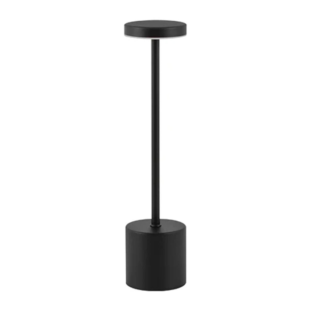 Slim Column Cordless Table Lamp – Rechargeable Metal LED, 34 cm – Black