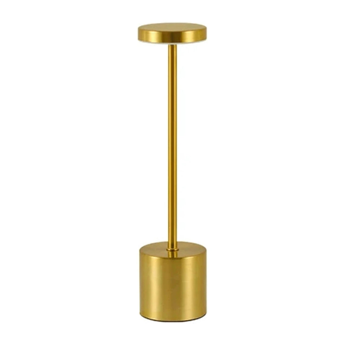 Slim Column Cordless Table Lamp – Rechargeable Metal LED, 34 cm – Gold