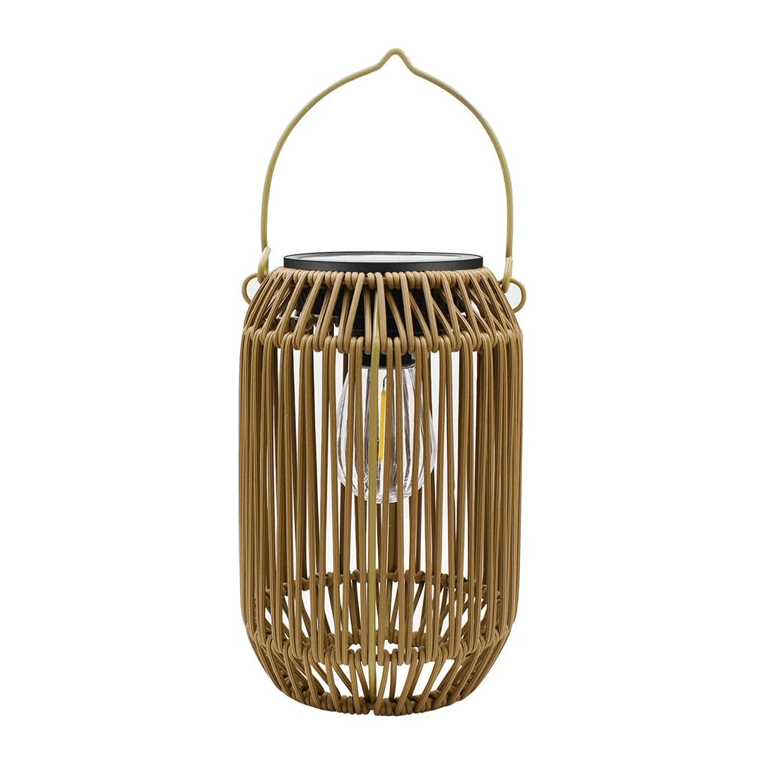 Woven Solar Lantern – Hanging or Tabletop, Warm LED